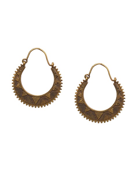 

INDYA Gold-Plated Crescent Shaped Hoop Earrings