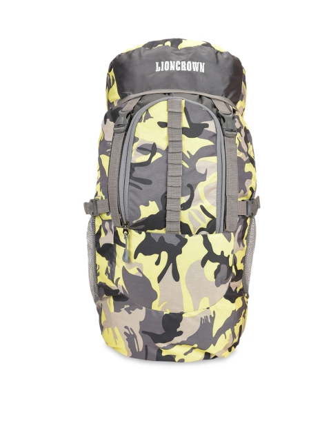 

Lioncrown Unisex Yellow & Grey Printed Medium Rucksack