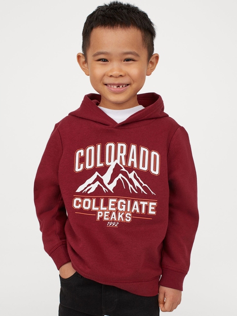 

H&M Boys Maroon Printed Hoodie