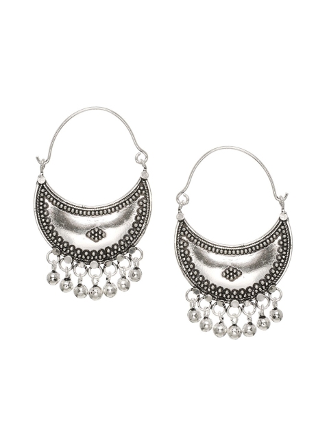 

INDYA Silver-Plated Crescent Shaped Hoop Earrings