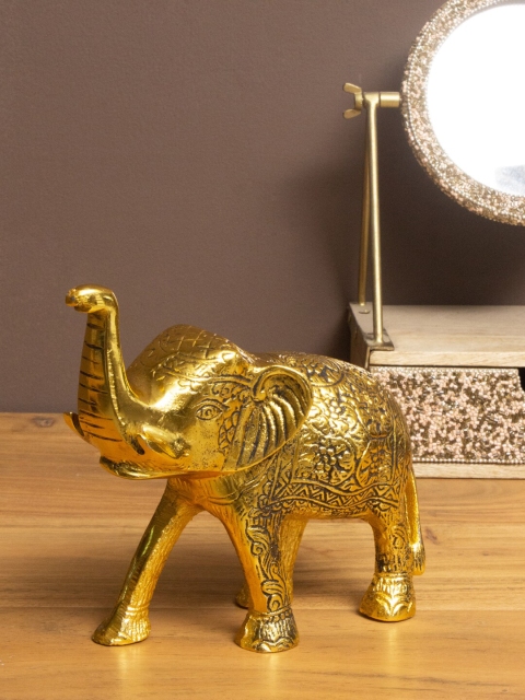 

CASA DECOR Gold-Toned Handcrafted Elephant Table-Top Showpiece