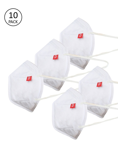 

Swiss Design Unisex Pack of 10 Pcs Solid 5Ply Protective N95 Masks, White