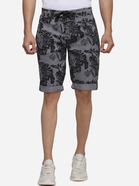 

JADE BLUE Men Grey Printed Regular Fit Regular Shorts