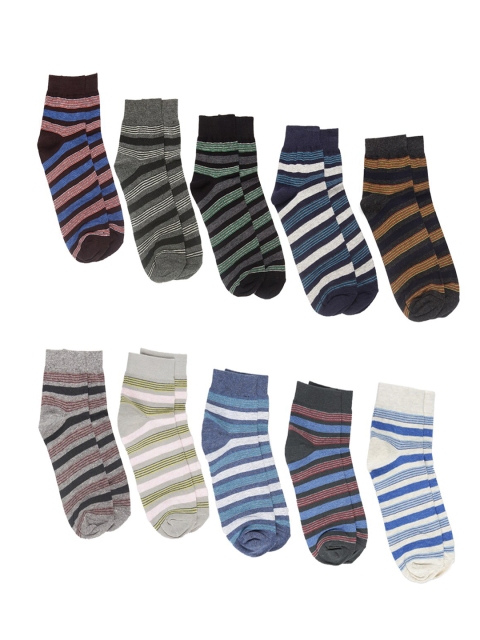 

Dollar Men Pack Of 10 Assorted Ankle-Length Socks