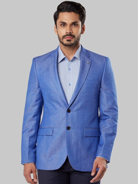 

Raymond Men Blue Solid Single-Breasted Formal Blazer
