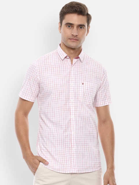 

Van Heusen Sport Men White & Red Slim Fit Checked Casual Shirt