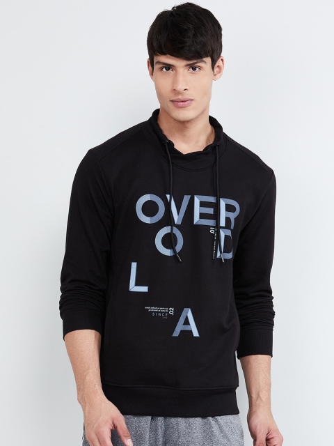 

max Men Black Printed Sweatshirt