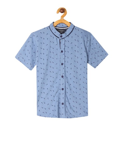 

Cherokee Boys Blue Regular Fit Printed Casual Shirt