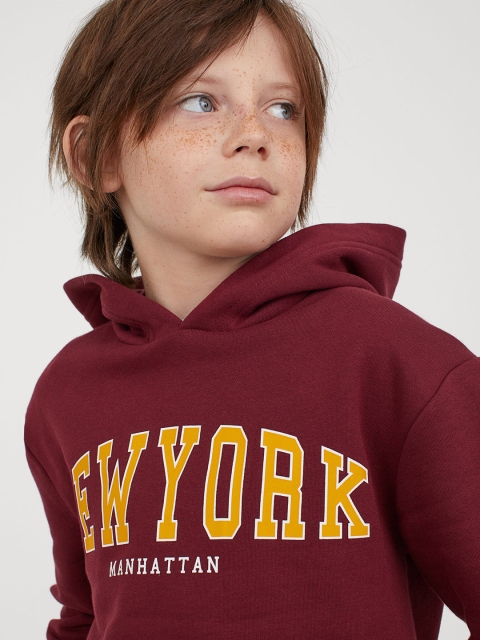

H&M Boys Red Printed Hoodie