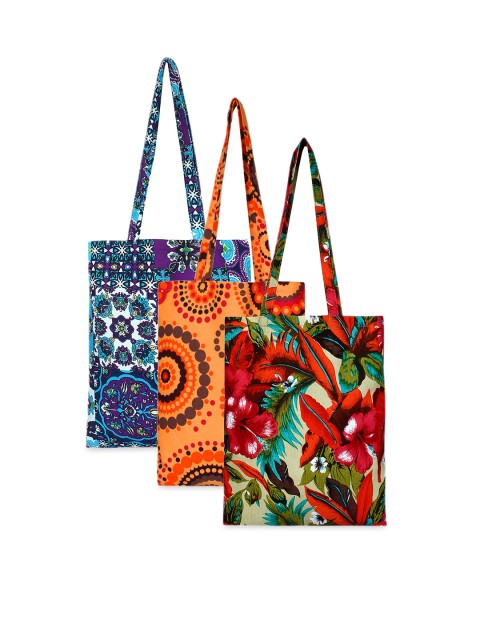 

Anekaant Set Of 3 Printed Eco-FriendlyTote Bag, Multi