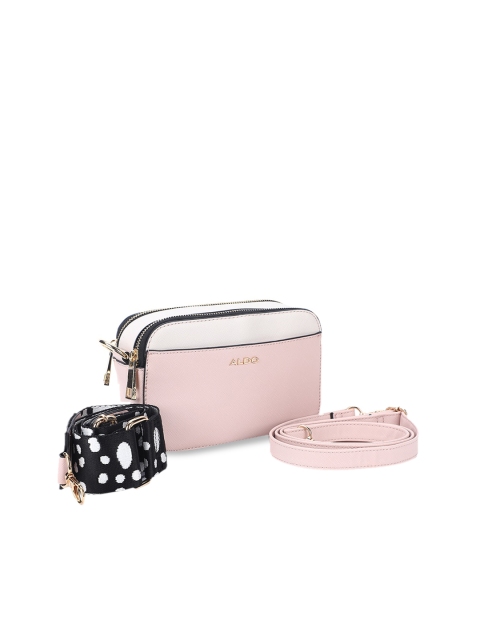 

ALDO Women Pink Colourblocked Messenger Bag