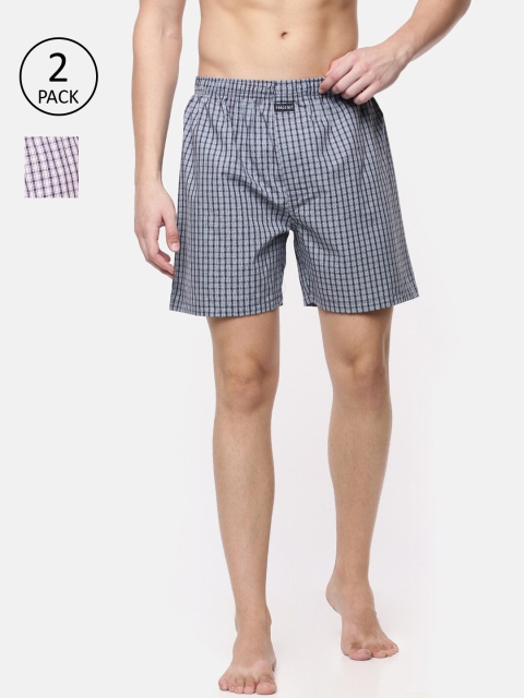 

Force NXT Men Pack Of 2 Checked Boxer Shorts, White