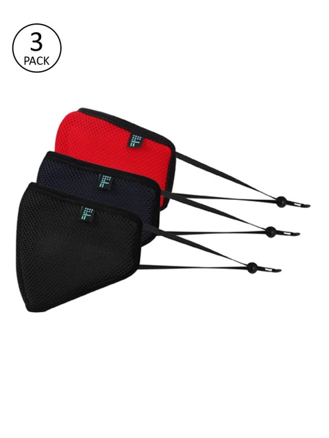 

THE BEAR HOUSE Men Pack of 3 Pcs Multicoloured Reusable 6-Ply Protective Outdoor Masks, Multi