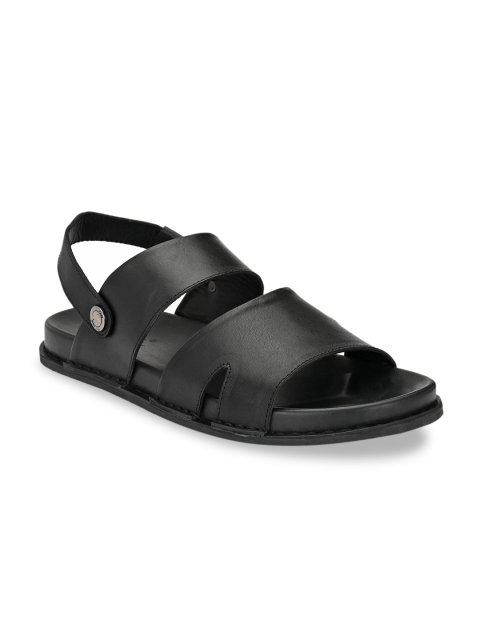 

Hitz Men Black Leather Comfort Sandals