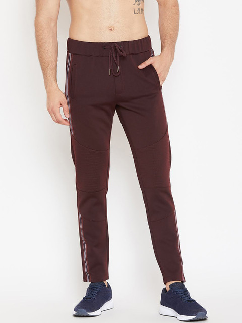 

CAMLA Men Burgundy Solid Slim-Fit Track Pant