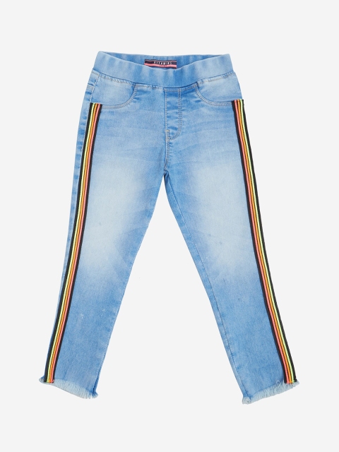 

VITAMINS Girls Blue Washed Skinny-Fit Jeggings