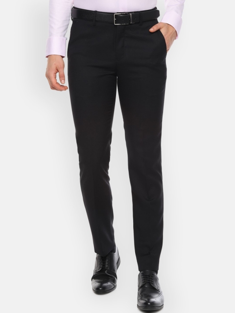 

Louis Philippe Men Black Slim Fit Solid Formal Trousers