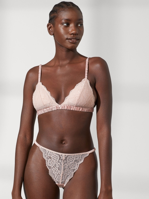 

H&M Women Pink Lace Brazilian Briefs 0915267002