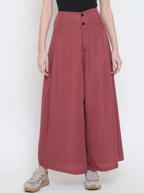 

Castle Women Mauve Solid Wide Leg Palazzos