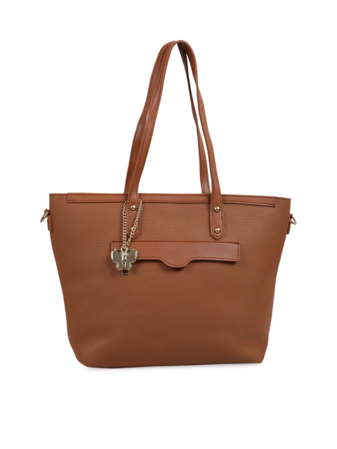 

Butterflies Tan Brown Textured Shoulder Bag