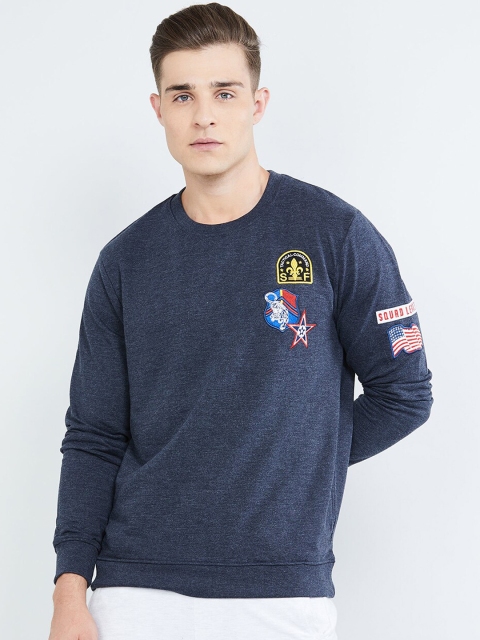 

max Men Blue Solid Sweatshirt