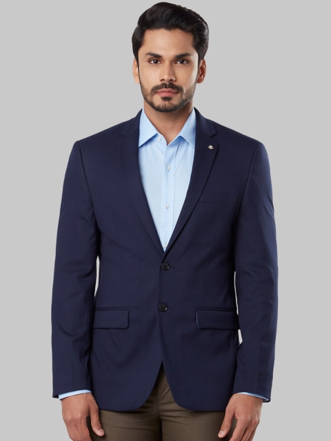 

Raymond Men Blue Solid Slim-Fit Single-Breasted Formal Blazer
