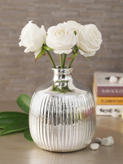 

TIED RIBBONS Silver Textured Ceramic Vase