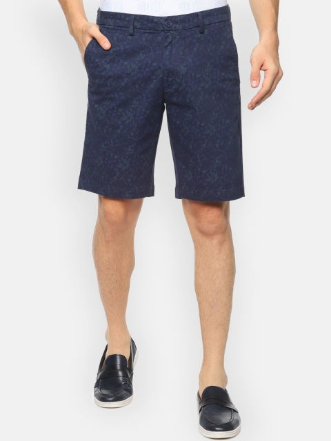 

V Dot Men Navy Blue Printed Regular Fit Regular Shorts