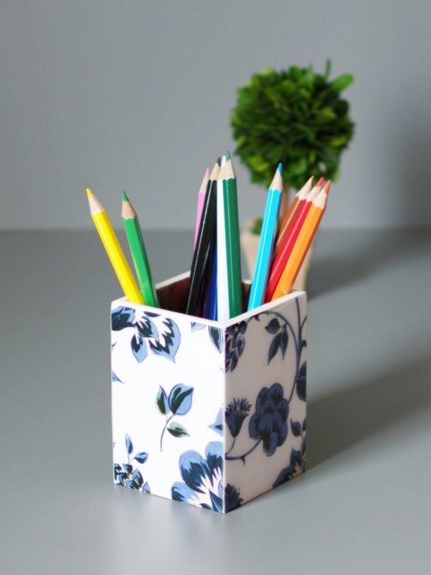 

nestroots Unisex White White Printed Cutlery Holder Spoon Stand