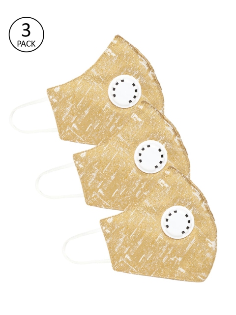

LUXURAZI Men 3-Pcs 5-Ply Valved Protective Oudoor Masks, Beige