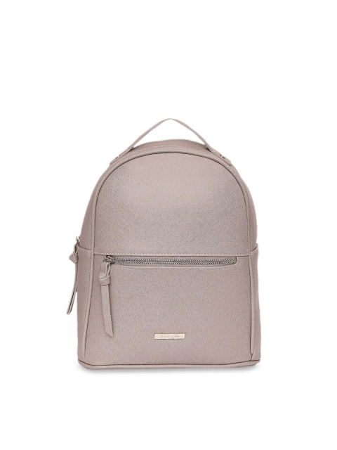 

Forever Glam by Pantaloons Women Grey Solid Leather Backpack