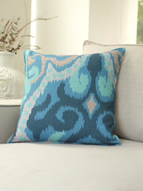 

BLUE BOAT Blue Single Abstract Square Cushion Covers