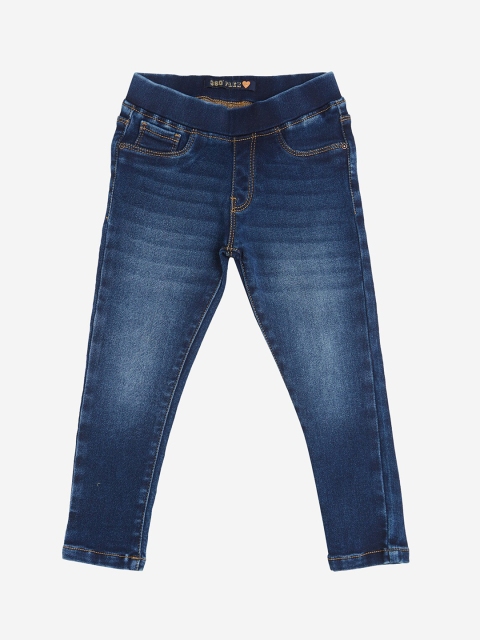 

VITAMINS Girls Blue Washed Skinny-Fit Jeggings