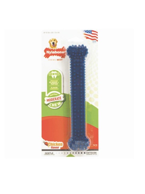 Nylabone Navy Blue Moderate Dental Chew Bone Dog Toy