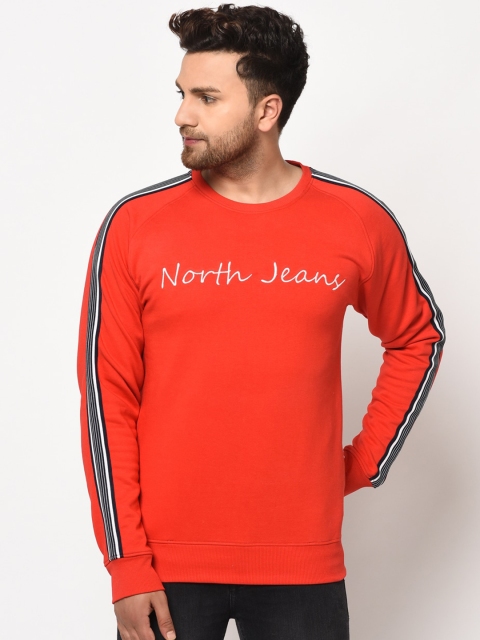 

98 Degree North Men Orange Printed Sweatshirt
