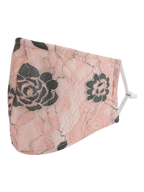 

Kazo Women Pink & Grey Lace Reusable 2-Ply Protective Cloth Mask