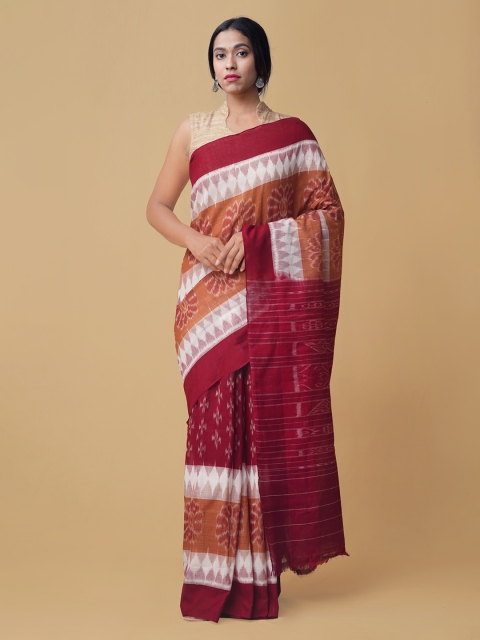 

Unnati Silks Multicoloured Pure Cotton Woven Design Sambalpuri Saree, Multi