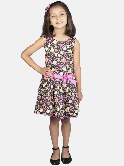 

RIBBON CANDY Girls Multicoloured Printed Fit and Flare Dress, Multi