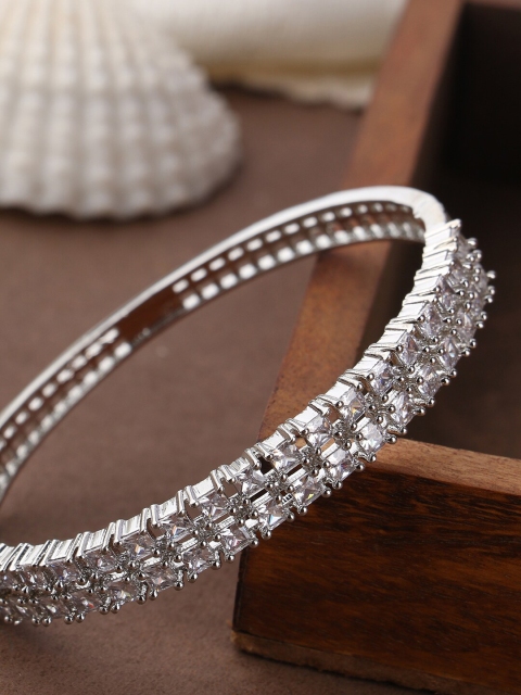 

Bhana Fashion Women Silver-Plated Brass Handcrafted Kada Bracelet