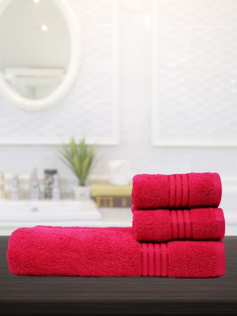 

Trident Unisex Pink Solid Trident Utsav 400 GSM 3 Piece Towel Set