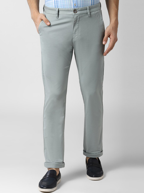 

Peter England Casuals Men Grey Slim Fit Self Design Regular Trousers