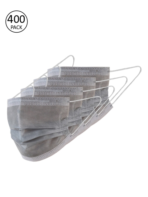 

LONDON FASHION hob Unisex Pack of 400 Pcs Grey 3-Ply Protective Surgical Masks