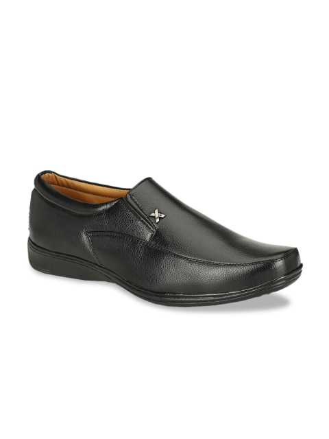 

Azzaro Black Men Black Solid Formal Slip-Ons