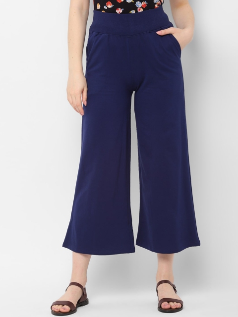 

Allen Solly Woman Navy Blue Regular Fit Solid Culottes