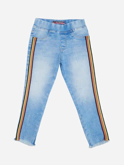 

VITAMINS Girls Blue Washed Skinny-Fit Jeggings