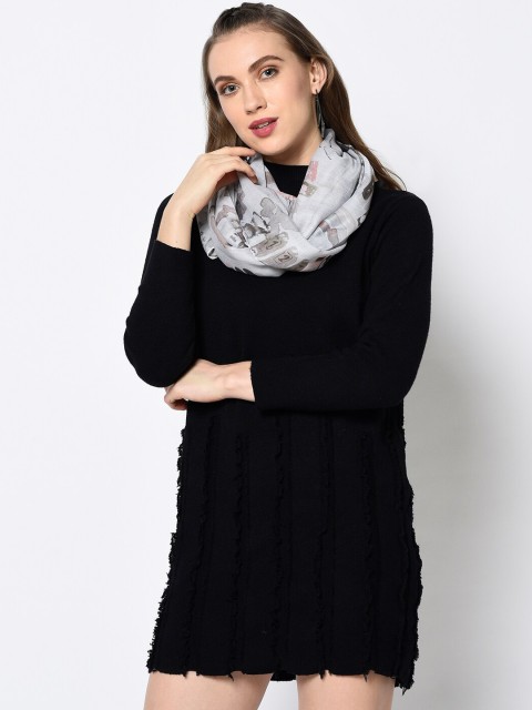

J Style Women White Printed Stole