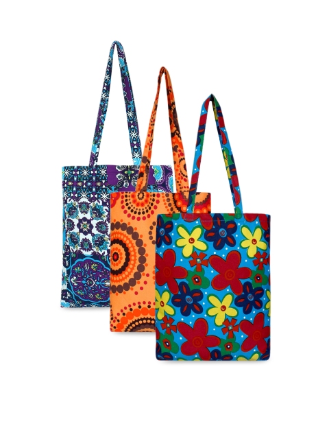 

Anekaant Set Of 3 Multicoloured Printed Eco-Friendly Tote Bag, Multi