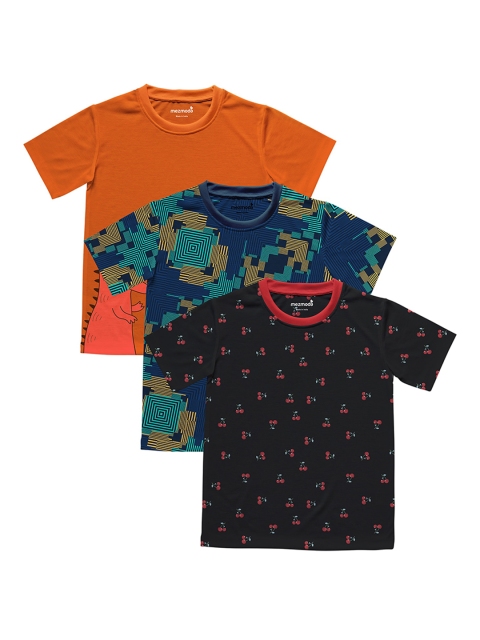 

mezmoda Boys Pack of 3 Round Neck T-shirts, Black
