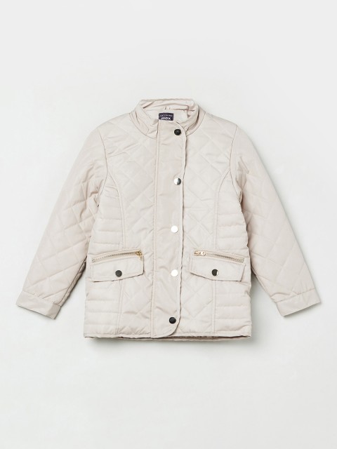 

max Girls Beige Solid Padded Jacket