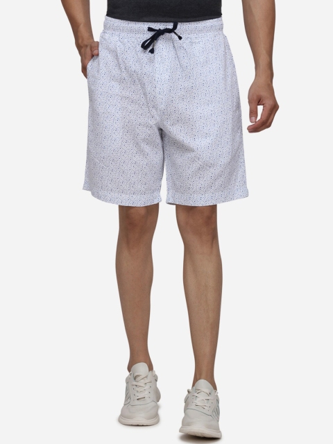 

JADE BLUE Men White Printed Regular Shorts